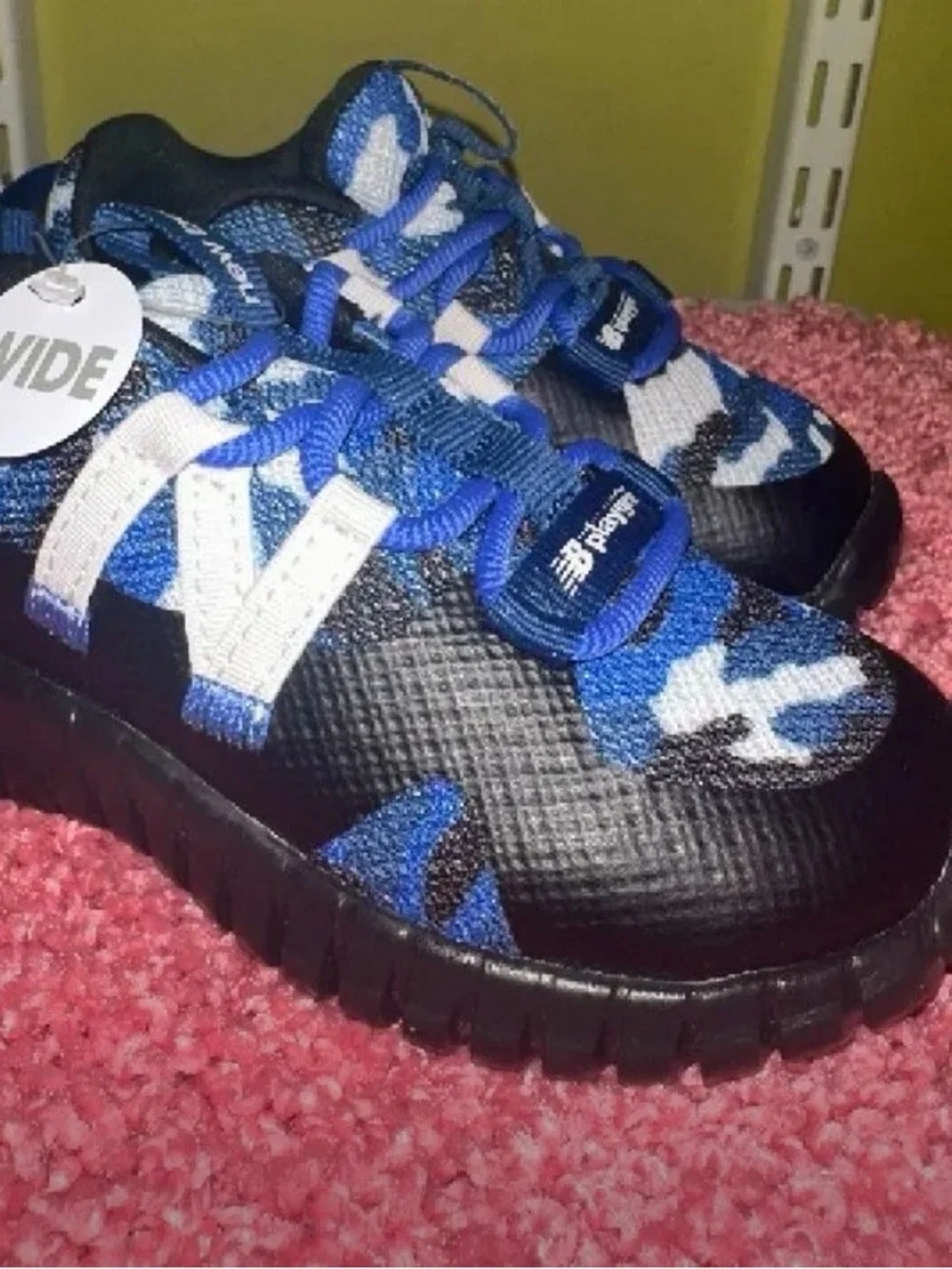 New Balance Kids Blue Black Camouflage Sneakers